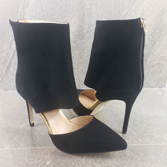 THINGS II COME Cut Out Ankle Boots 8.5 Jelyn Suede Pointed Shooties Booties - Picture 1 of 12